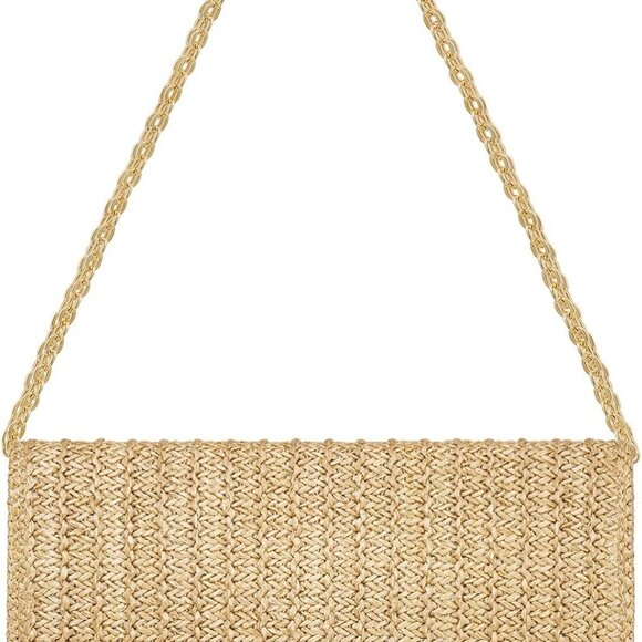 Handbags - Straw Clutch Purse Shoulder Bag Envelope Style Summer Beach Travel Accessory